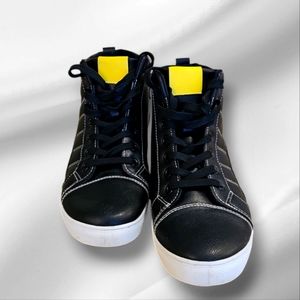 ZGR High Top Sneakers for Women Lace Up Leather Fashion Sneakers Ankle Boots